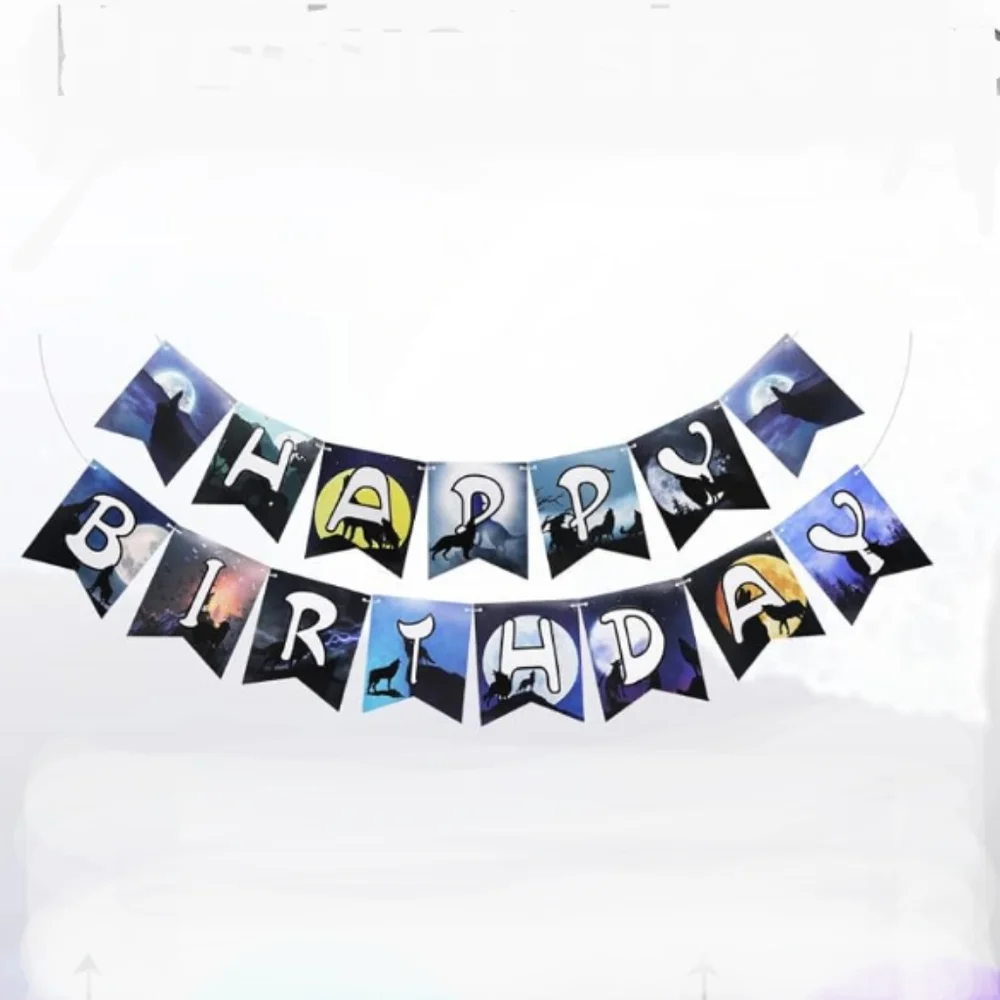 Happy Birthday Wolf Party Banner